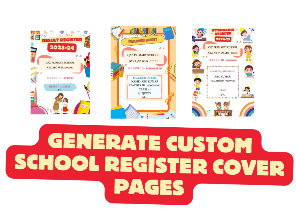 GENERATE SCHOOL REGISTER COVER PAGE