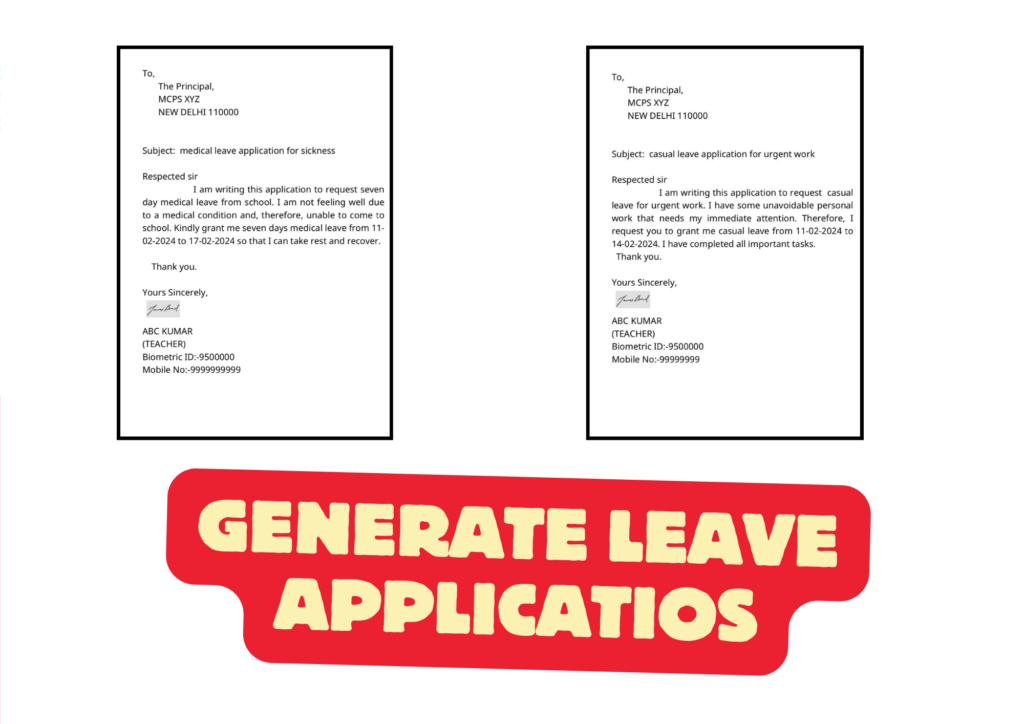 GENERATE LEAVE APPLICATION