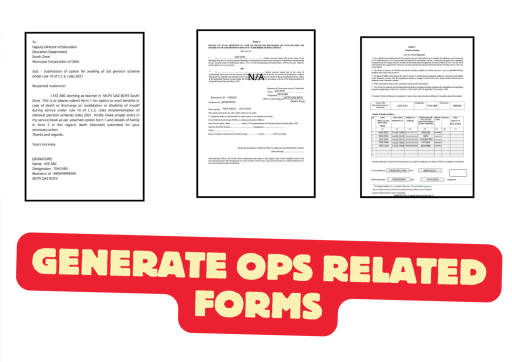 GENERATE OPS RELATED FORMS