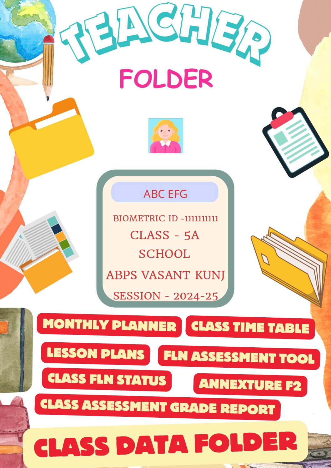 Generate Personalized Teacher Folder Cover Page