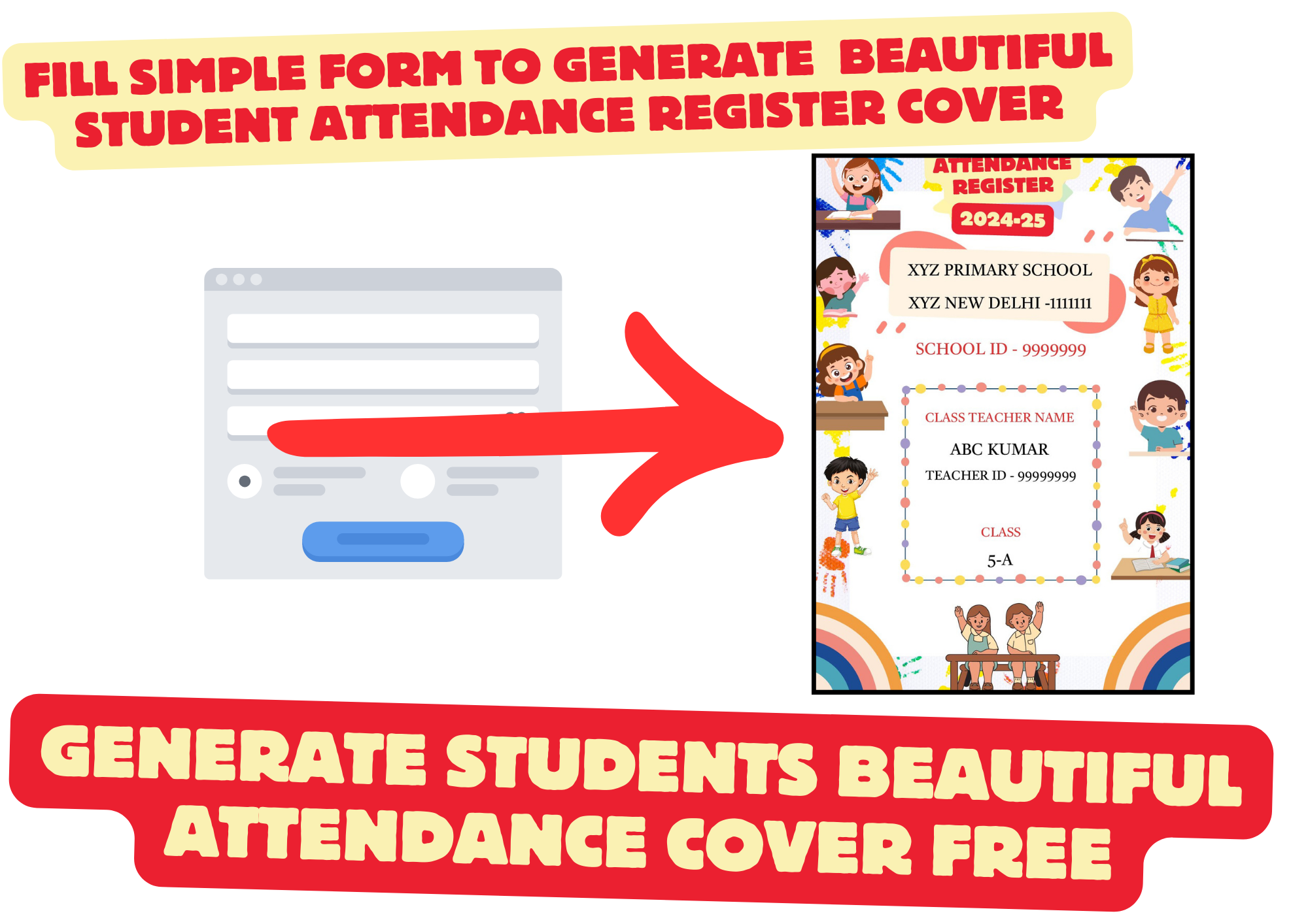 Student Attendance Register Cover PAGE